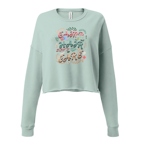 [ID: 316-G321] Camp Hair Don't Care Women's Cropped Sweatshirt