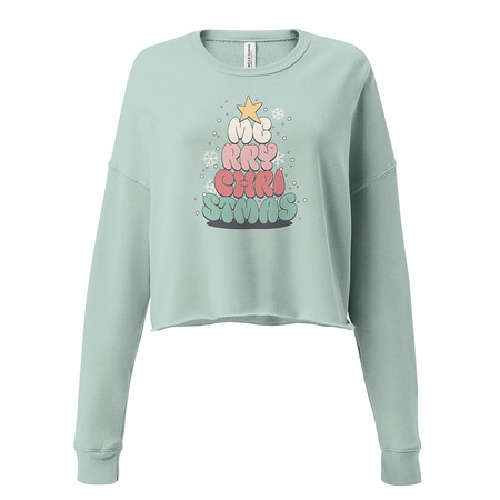 [ID: 316-G334] Cartoony Christmas Tree Women's Cropped Sweatshirt