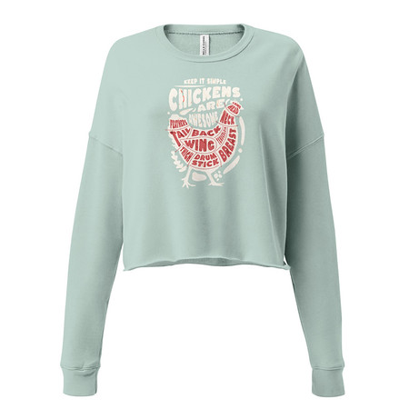 [ID: 316-G365] Chickens Are Awesome - Butcher Cuts Women's Cropped Sweatshirt