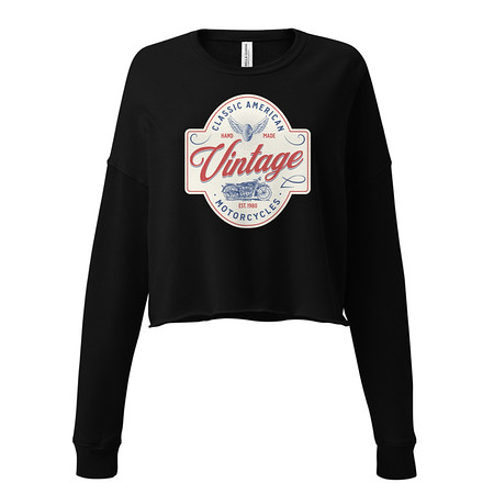 [ID: 316-G379] Classic American Motorcyles - Vintage Women's Cropped Sweatshirt