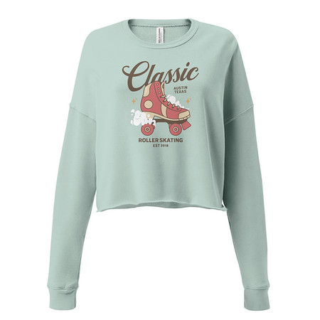 [ID: 316-G384] Classic Roller Skating - Sports Apparel Women's Cropped Sweatshirt