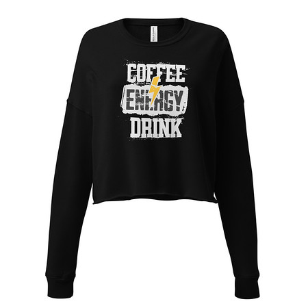 [ID: 316-G400] Coffee Energy Drink - Grunge Bolt Women's Cropped Sweatshirt