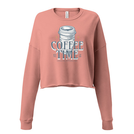 [ID: 316-G404] Coffee Time Women's Cropped Sweatshirt