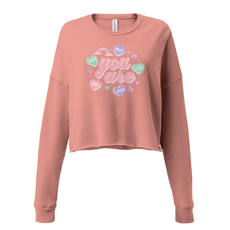 [ID: 316-G411] Colorful Self Love Affirmation - Heart Women's Cropped Sweatshirt