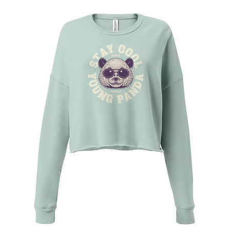 [ID: 316-G416] Cool Panda with Sunglasses -  Women's Cropped Sweatshirt