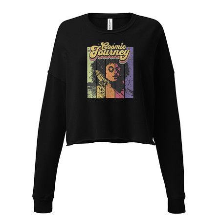 [ID: 316-G422] Cosmic Journey Rainbow Retro Women's Cropped Sweatshirt