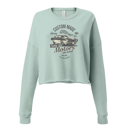 [ID: 316-G444] Custom Made Adventures Motors Old School Women's Cropped Sweatshirt