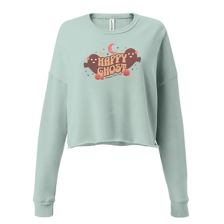 [ID: 316-G452] Cute Happy Ghost Women's Cropped Sweatshirt