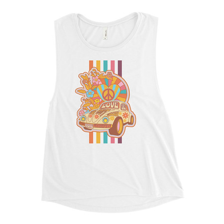 [ID: 271-G10] 60s flower power Women's Muscle Tank