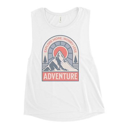 [ID: 271-G25] Adventure - Mountain Climbing Women's Muscle Tank