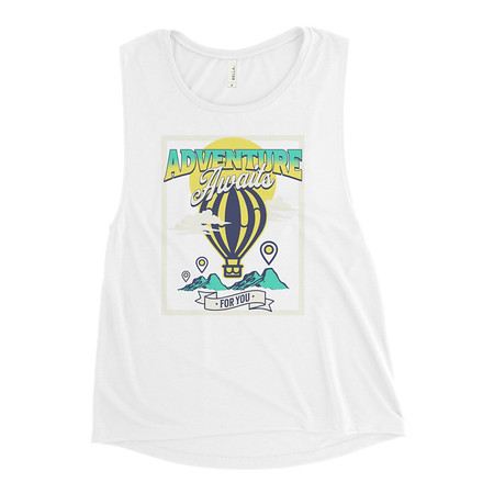 [ID: 271-G28] Adventure Awaits Women's Muscle Tank