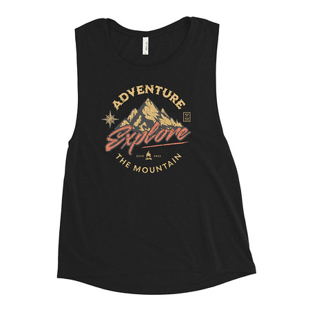 [ID: 271-G30] Adventure Explore The Mountain Women's Muscle Tank