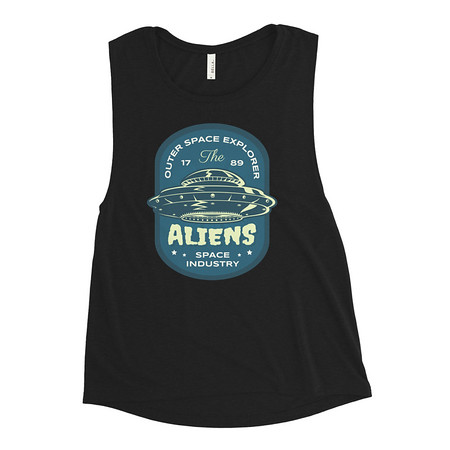 [ID: 271-G40] Aliens Outer Space Explorer - UFO Women's Muscle Tank