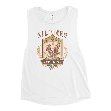 [ID: 271-G46] All Stars Tennis - Eagle Badge Women's Muscle Tank