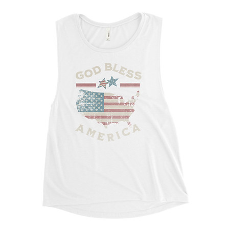 [ID: 271-G60] America - Land Of The Free Women's Muscle Tank