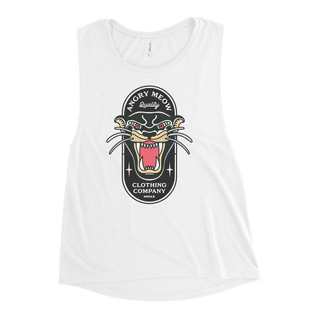 [ID: 271-G84] Angry Meow Clothing Company - Panther Women's Muscle Tank