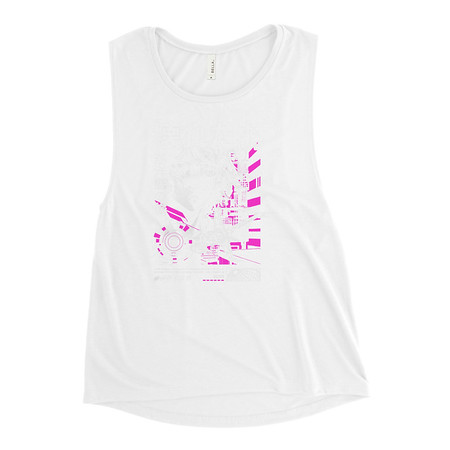 [ID: 271-G87] Anime Broken Wings - Neon Japanese Style Women's Muscle Tank