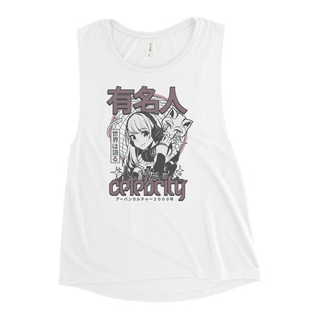 [ID: 271-G88] Anime Celebrity Girl - Japanese Cyber Streetwear Women's Muscle Tank