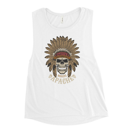 [ID: 271-G94] Apache Warriors - Indian Skull Women's Muscle Tank