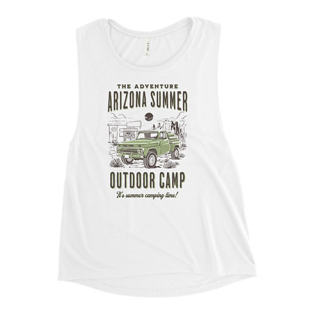 [ID: 271-G100] Arizona Outdoor Camp - Classic Truck Women's Muscle Tank