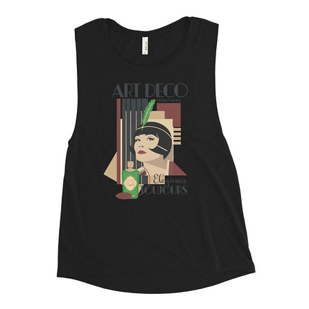 [ID: 271-G102] Art Deco Elegance Toujours Women's Muscle Tank