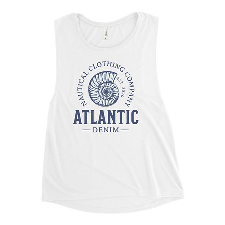 [ID: 271-G113] Atlantic Denim - Nautical Women's Muscle Tank