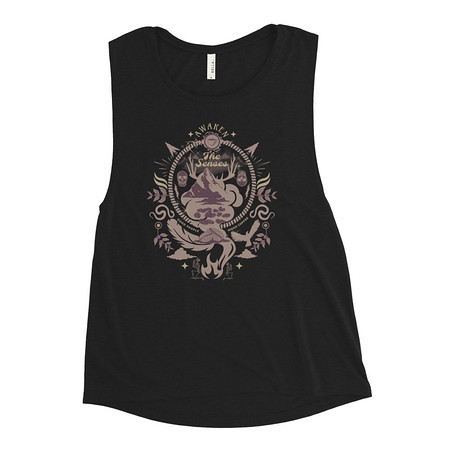 [ID: 271-G119] Awaken The Senses - Coffee Beans Women's Muscle Tank