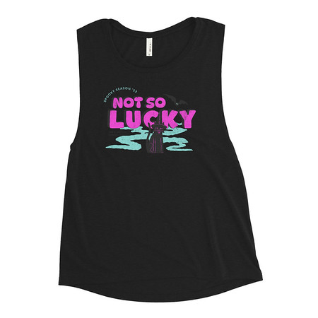 [ID: 271-G127] Bad Luck Kitty - Halloween Women's Muscle Tank