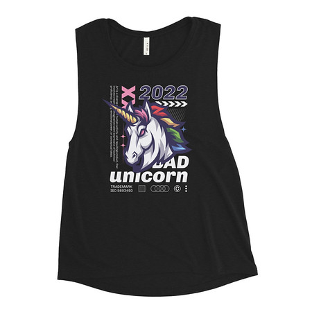 [ID: 271-G128] Bad Unicorn - Horse Women's Muscle Tank