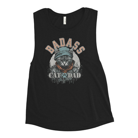 [ID: 271-G129] BADASS CAT DAT Women's Muscle Tank