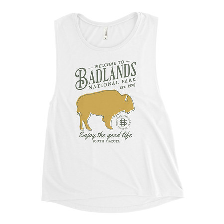 [ID: 271-G131] Badlands National Park - Bison Women's Muscle Tank