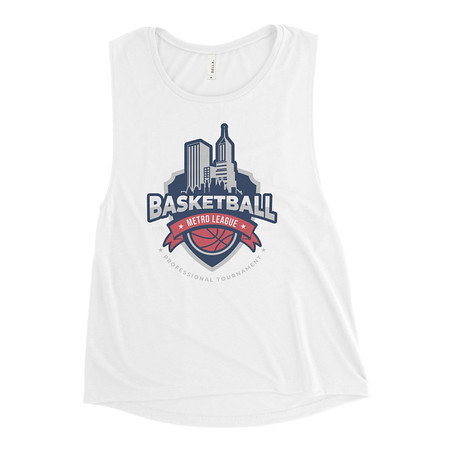 [ID: 271-G149] Basketball Sports Logo Women's Muscle Tank