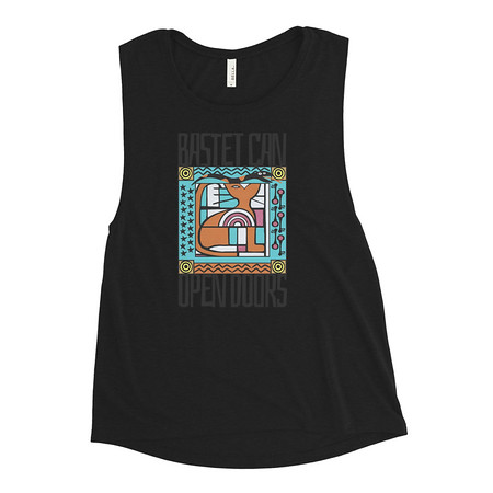 [ID: 271-G150] Bastet can Open Doors Women's Muscle Tank