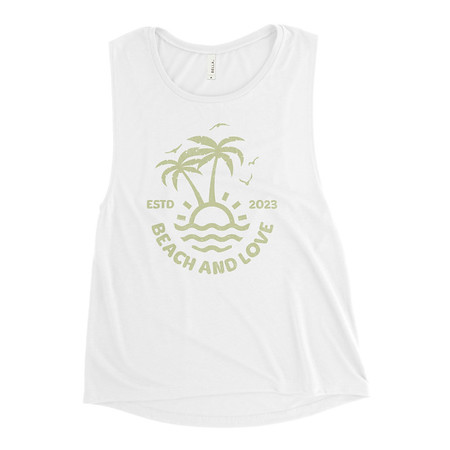 [ID: 271-G161] Beach and Love Women's Muscle Tank
