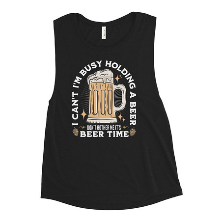 [ID: 271-G176] Beer Time - Father's Day Women's Muscle Tank