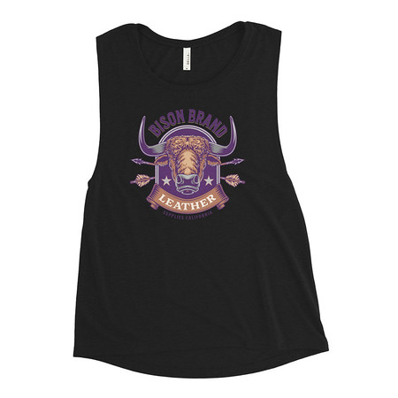 [ID: 271-G211] Bison Brand Leather - Animal Women's Muscle Tank