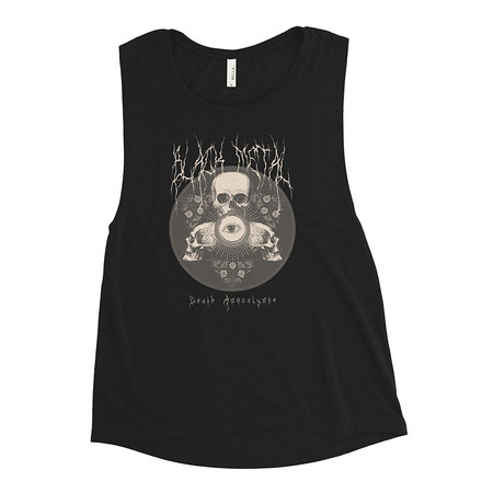 [ID: 271-G228] Black Metal - Hardcore skull theme design Women's Muscle Tank