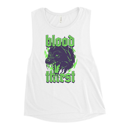 [ID: 271-G238] Blood Thirst - Neon Dog Women's Muscle Tank