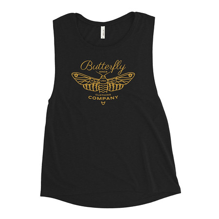 [ID: 271-G240] Blue Butterfly - Minimal Women's Muscle Tank