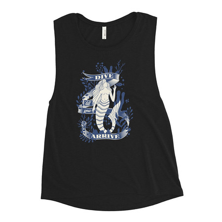 [ID: 271-G241] Blue Mermaid - Nautical Women's Muscle Tank