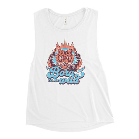 [ID: 271-G263] Born to be Wild - Tiger Women's Muscle Tank