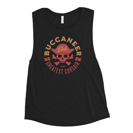 [ID: 271-G293] Buccaneer Club - Pirate Skull Women's Muscle Tank