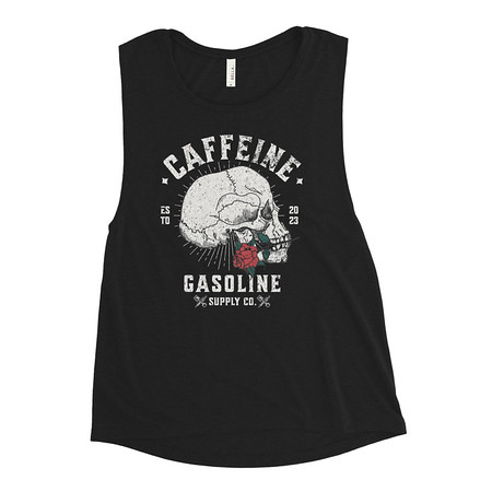 [ID: 271-G309] CAFFEINE GASOLINE Women's Muscle Tank