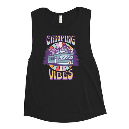 [ID: 271-G327] Camping Vibes Women's Muscle Tank