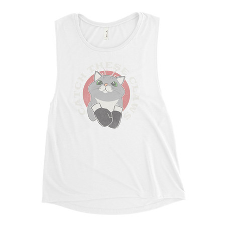 [ID: 271-G344] Catch These Claws - Cute Cat Women's Muscle Tank