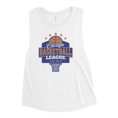 [ID: 271-G363] Chicago Basketball League - Athlectic Sports Women's Muscle Tank
