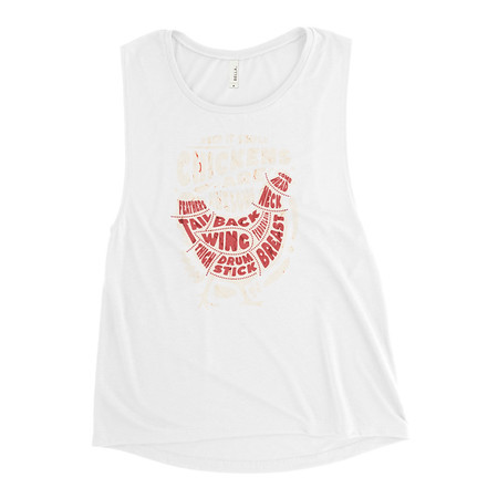 [ID: 271-G365] Chickens Are Awesome - Butcher Cuts Women's Muscle Tank