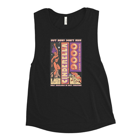[ID: 271-G378] Cinderella 9000 - Retro Astronaut Women's Muscle Tank