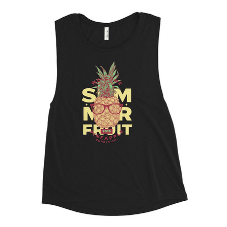 [ID: 271-G417] Cool Pineapple - Tropical Fruit Women's Muscle Tank