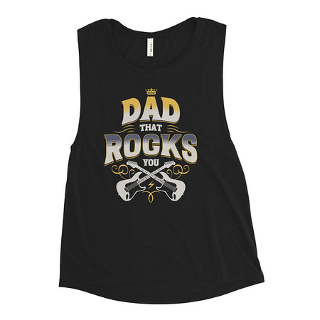 [ID: 271-G460] Dad That Rocks You - Electric Guitar Women's Muscle Tank